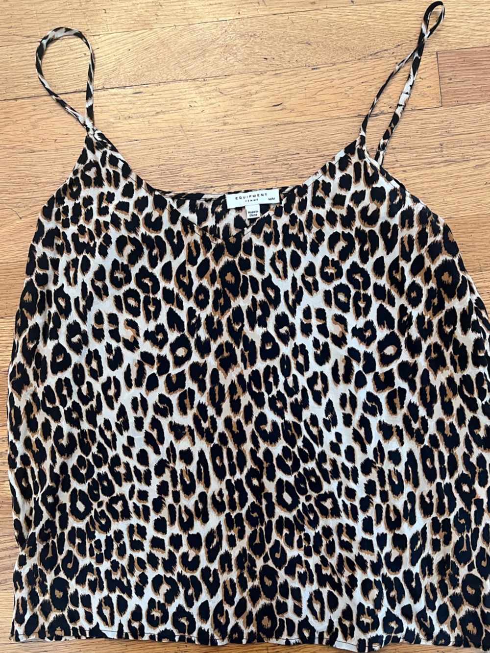Equipment Leopard-Print Silk Cami in Black, Brown, Cream